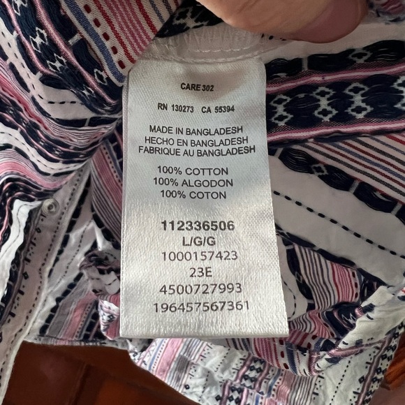 Wrangler Retro Western Snap Button Shirt L Aztec Cowboy Rodeo Boho Cotton - Picture 10 of 12